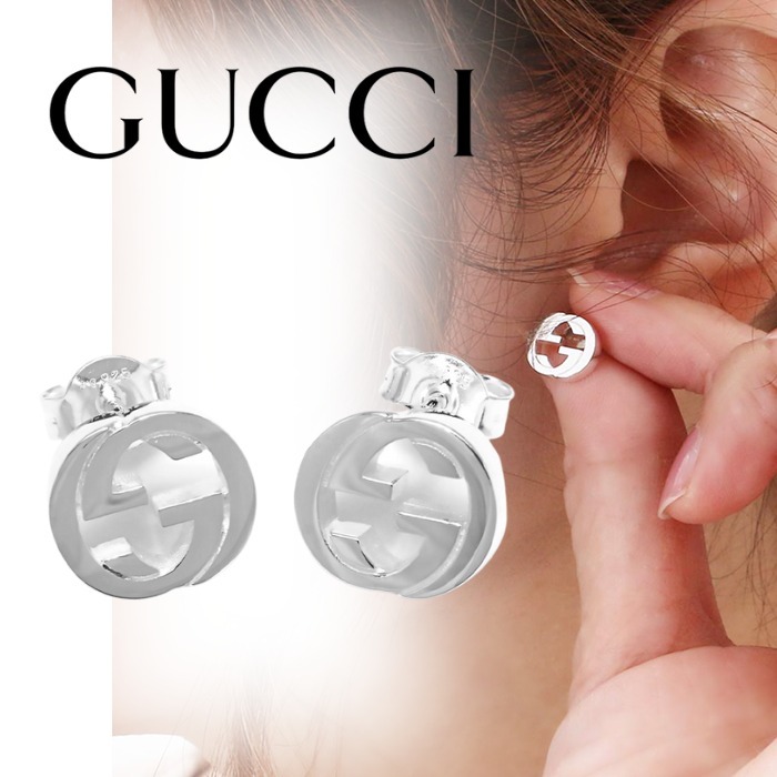 ◇国内直営◇【GUCCI】シルバー インターロッキングG ピアス (GUCCI