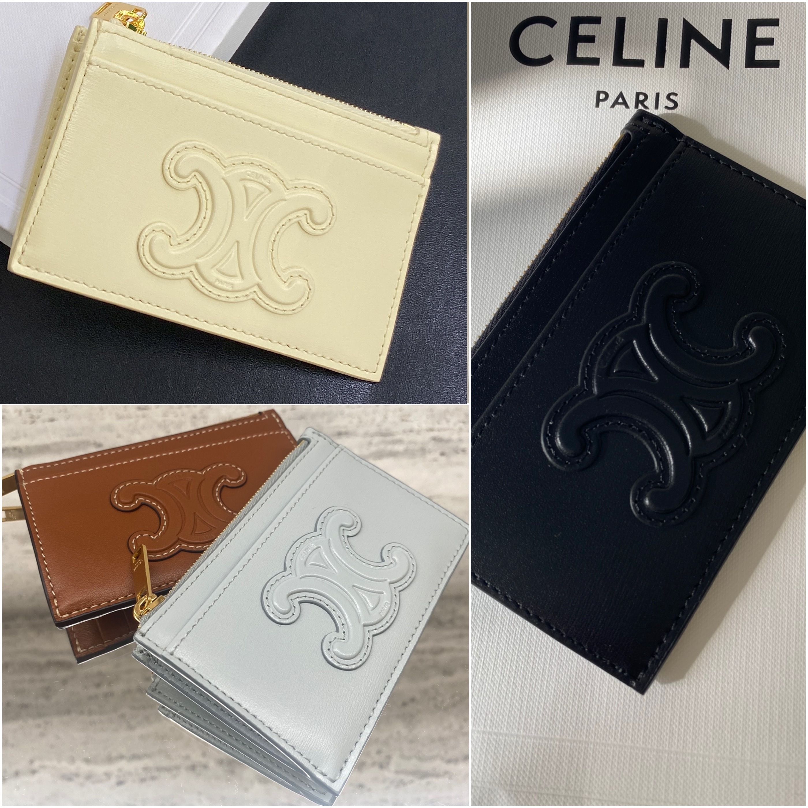 CELINE【入手困難】CUIR TRIOMPHE☆コイン & カードポーチ☆全色