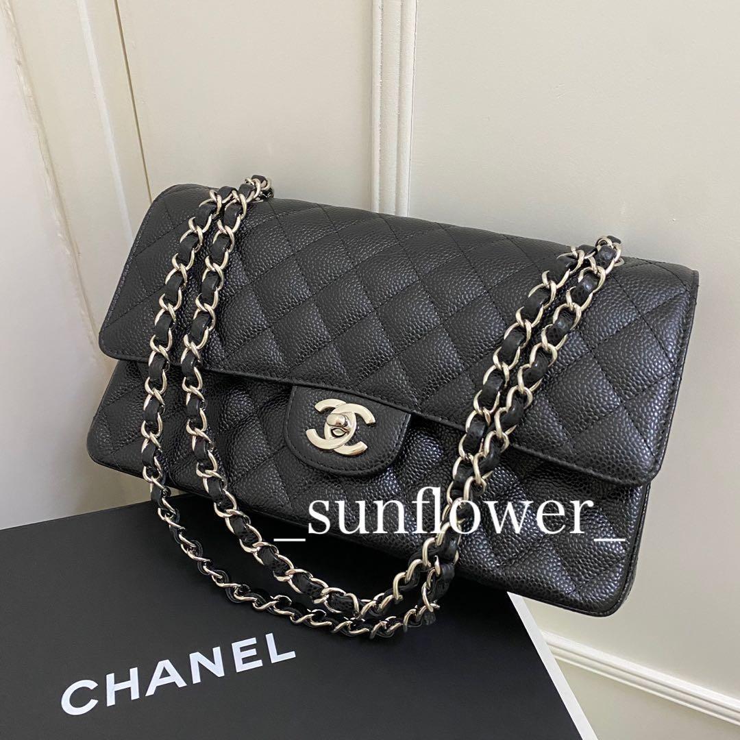 シャネル クラシックフラップ マトラッセ 25cm ブラック/S金具 (CHANEL