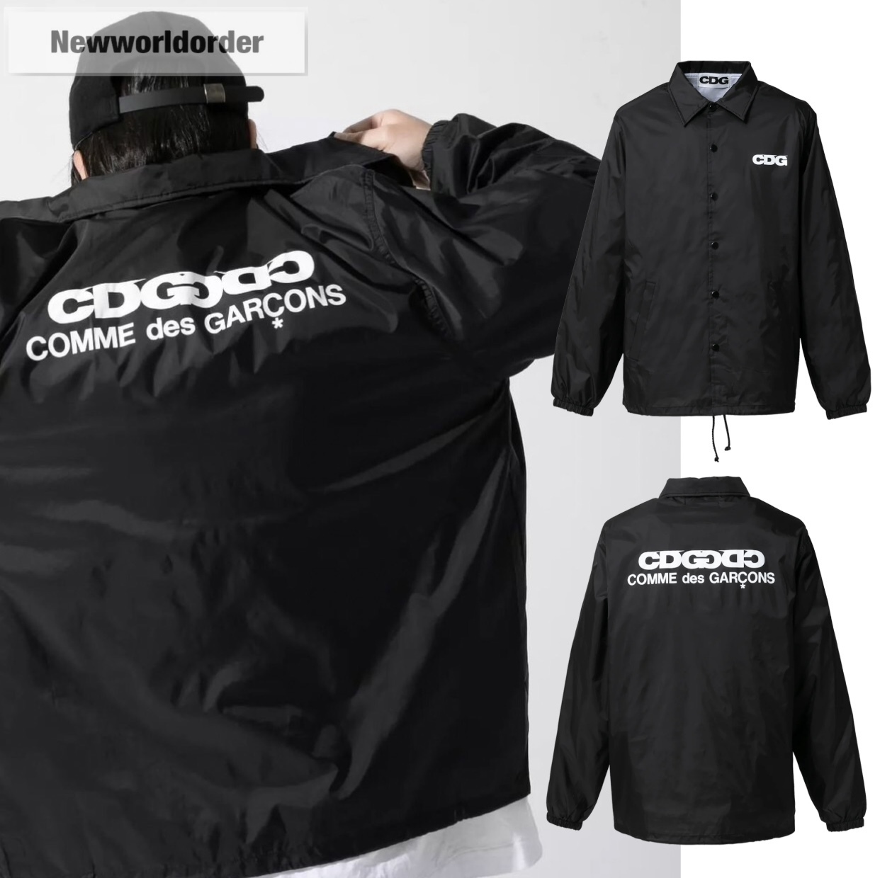 ロゴが目を惹く】コムデギャルソン デザインコーチジャケット (COMME