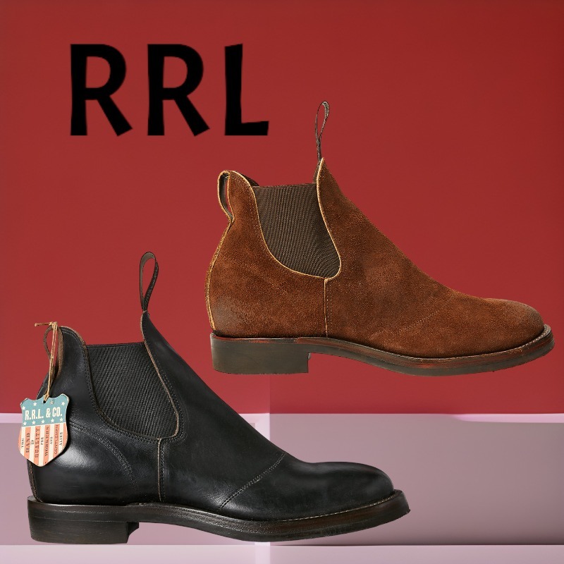 RRL【ダブルアールエル】チェルシーブーツ 茶 黒 サイドゴア (RRL