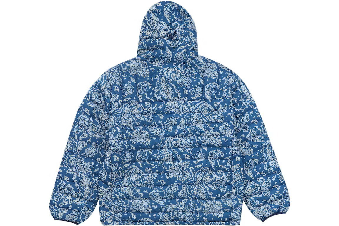 Supreme Micro Down Half Zip Hooded Pullover Blue Paisley (Supreme