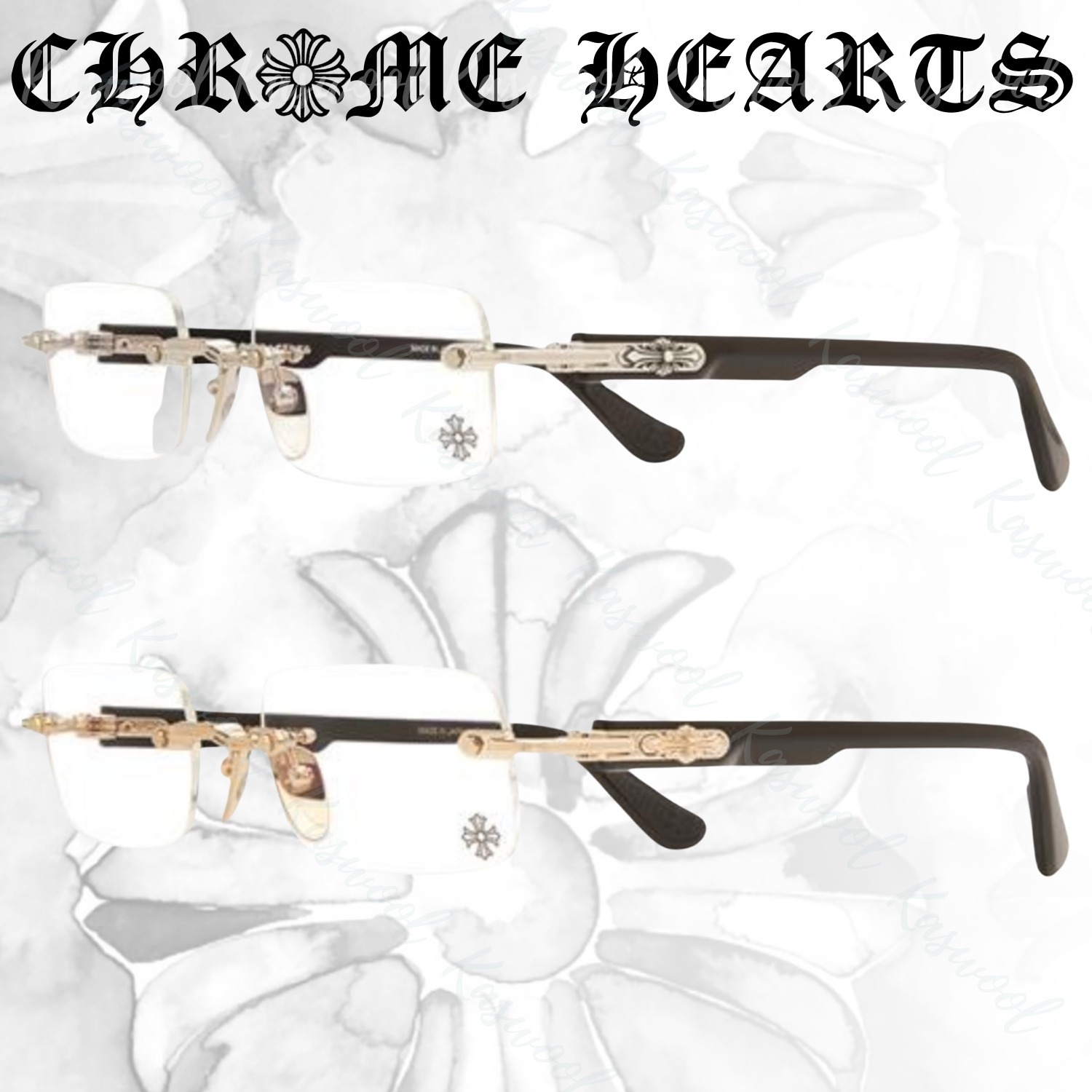 Chrome Hearts クロムハーツ DEEP I フローラルクロス メガネ (CHROME