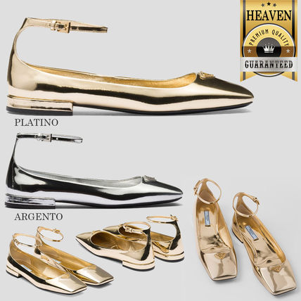 ゴールド（金色）系 PRADA(プラダ) フラットシューズ(レディース