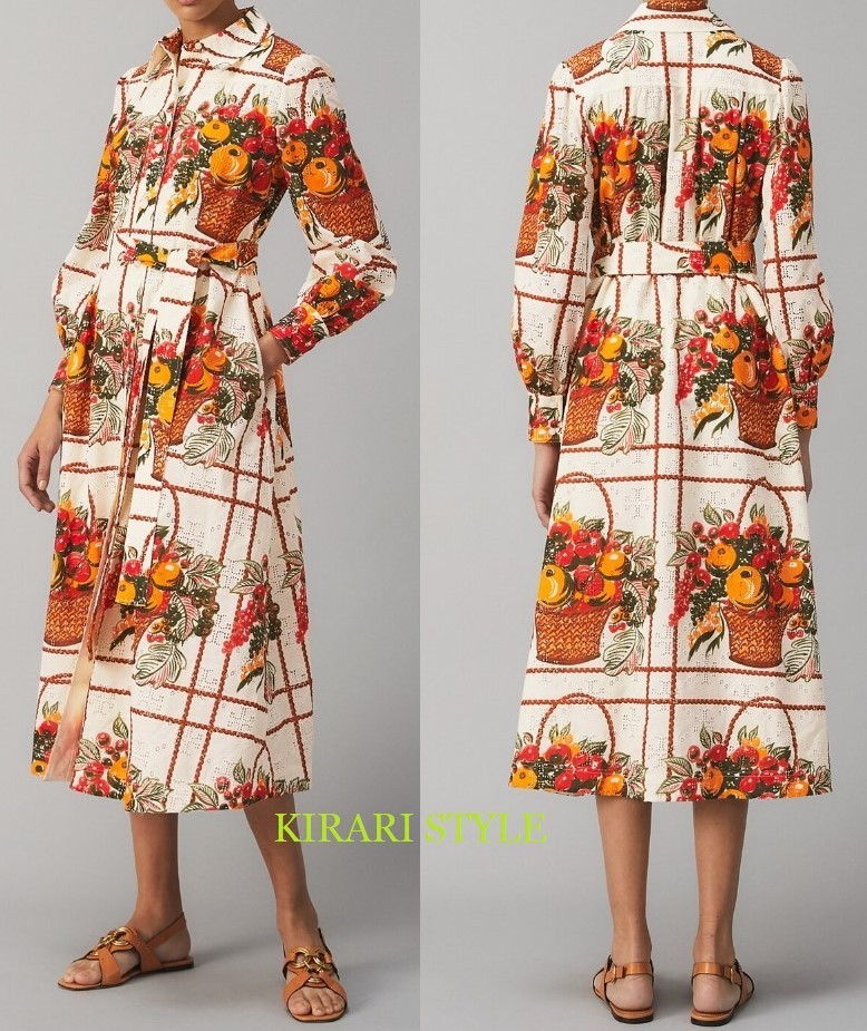 トリーバーチ ANGLAISE フルーツ柄 コットン シャツ ワンピ (Tory