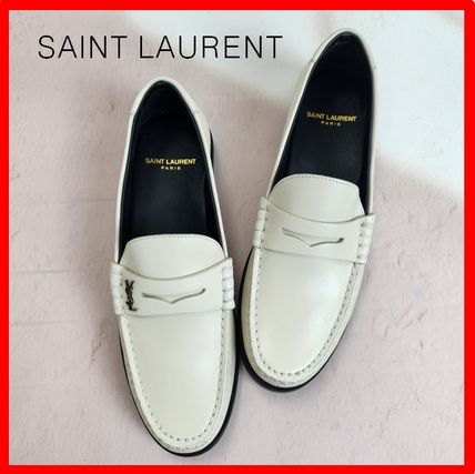 ホワイト（白）系 23cm Saint Laurent(サンローラン) ローファー