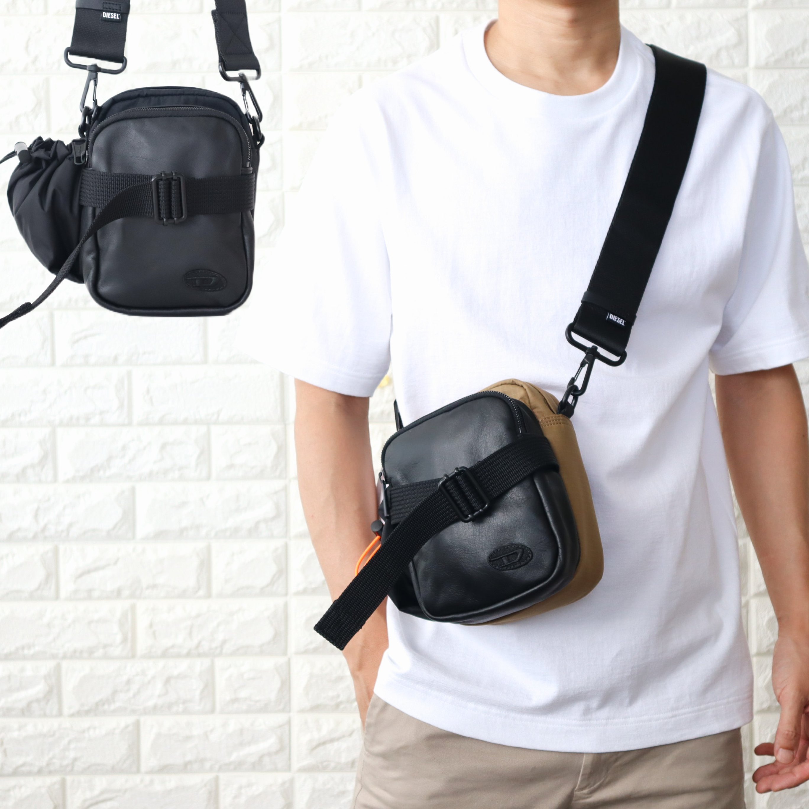 DIESEL ディーゼル ボディバッグ ショルダーバッグ 本革コンビ (DIESEL