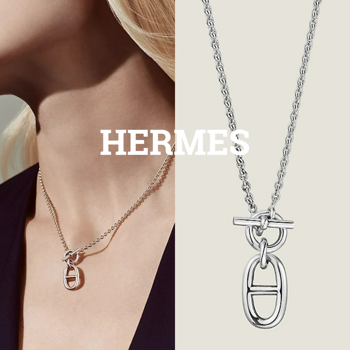 Hermes*アンカーチェーン シェーヌダンクルシルバーネックレス (HERMES