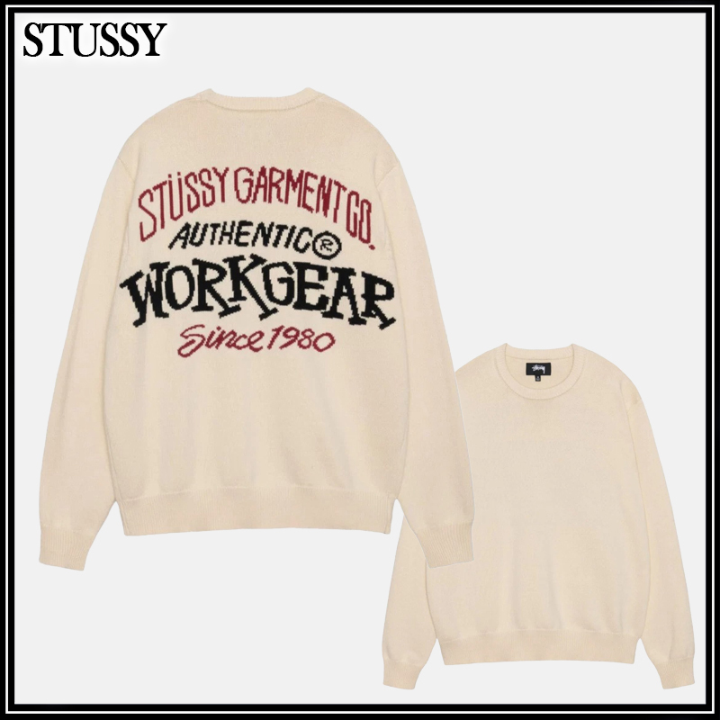 ☆STUSSY☆AUTHENTIC WORKGEAR SWEATER セーター☆追跡可 (STUSSY