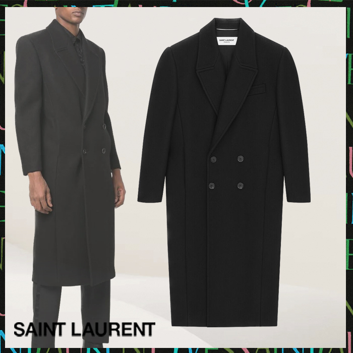 Saint Laurent《オーバーサイズコート》カシミヤ BLACK 直営店 (Saint