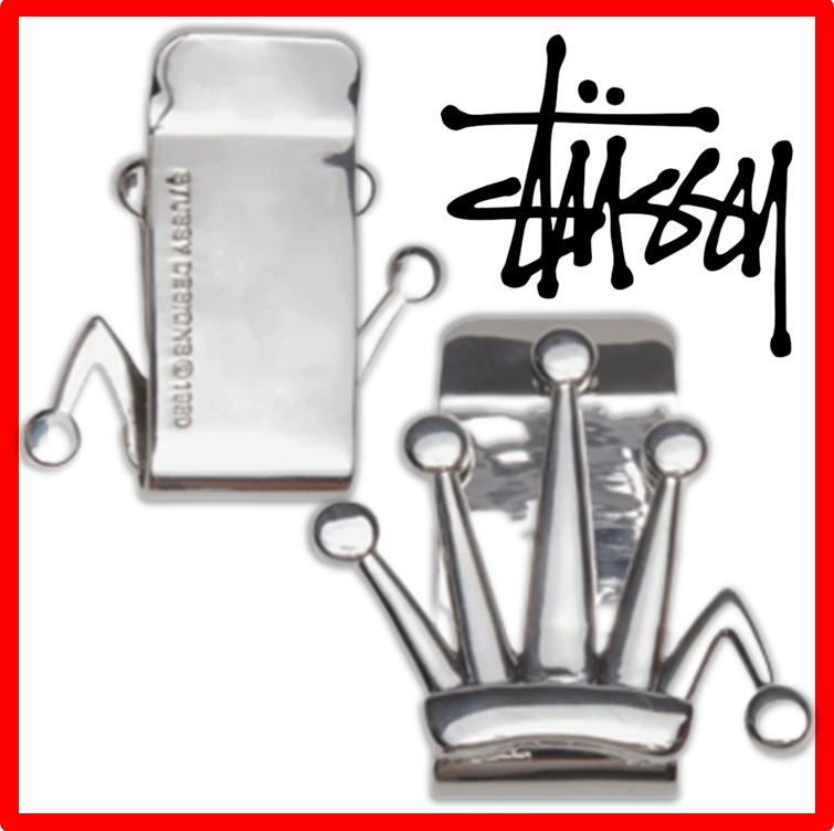 ☆人気☆【STUSSY】☆Stussy Bent Crown Money Clip Silver☆ (STUSSY