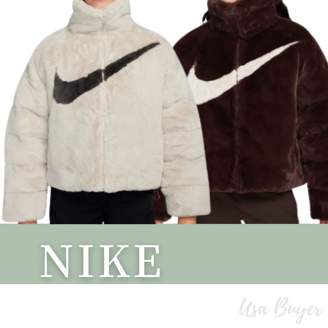 NEW【NIKE】オーバーサイズ フェイクファー ジャケットコート (Nike