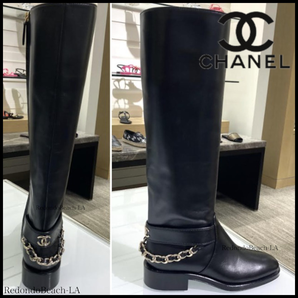 チェーン付きがお洒落】CHANEL☆ロングブーツ☆季節限定 (CHANEL