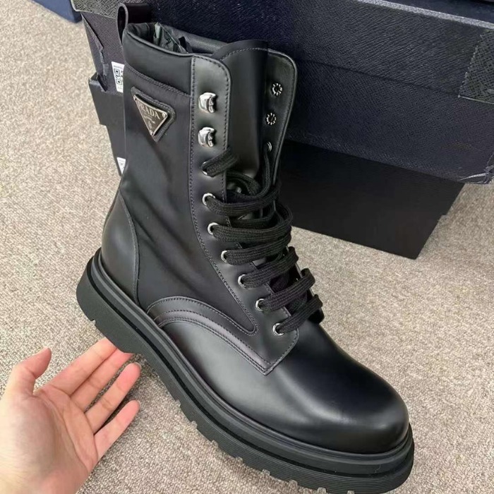 ☆Prada☆ブラッシュド ロイス レザーナイロン ブーツ (PRADA/ブーツ