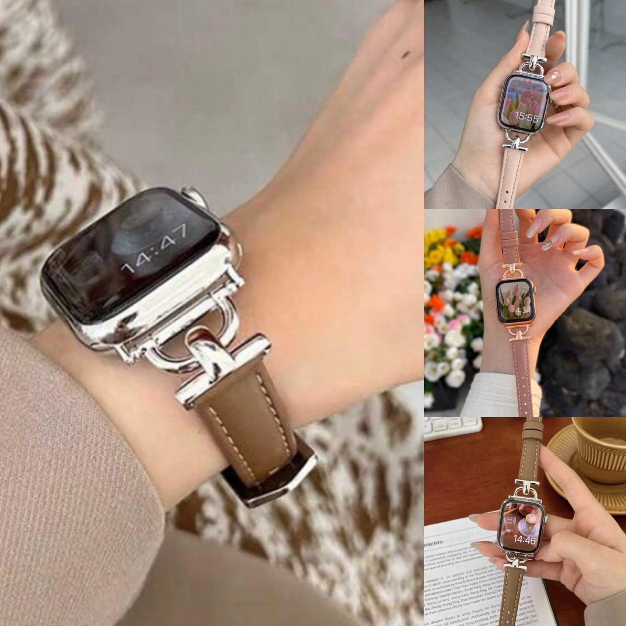 アップルウォッチ 時計 チェーンベルト AppleWatch PUレザー (腕時計用