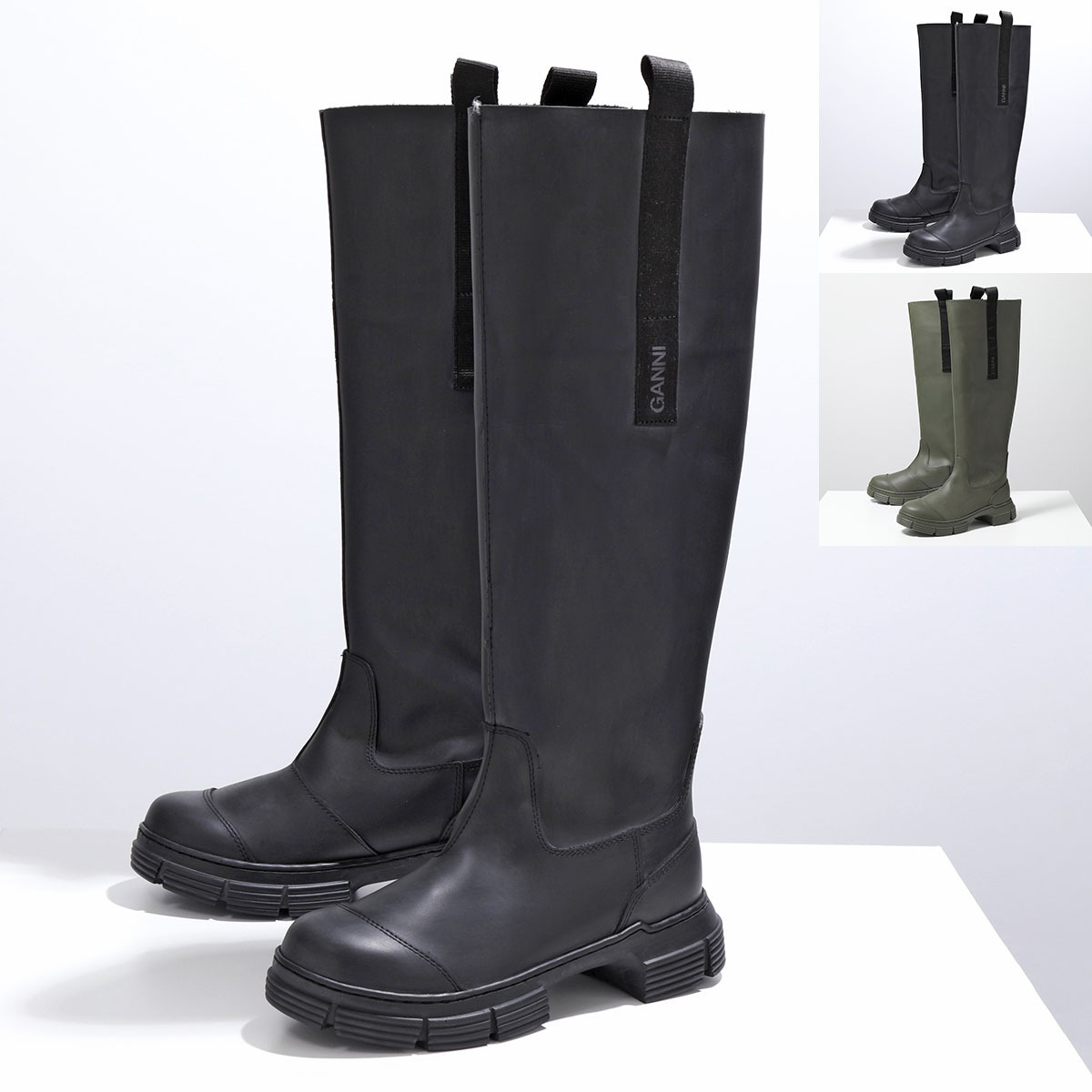 GANNI ロングブーツ Recycled Rubber Country Boot ラバー (Ganni