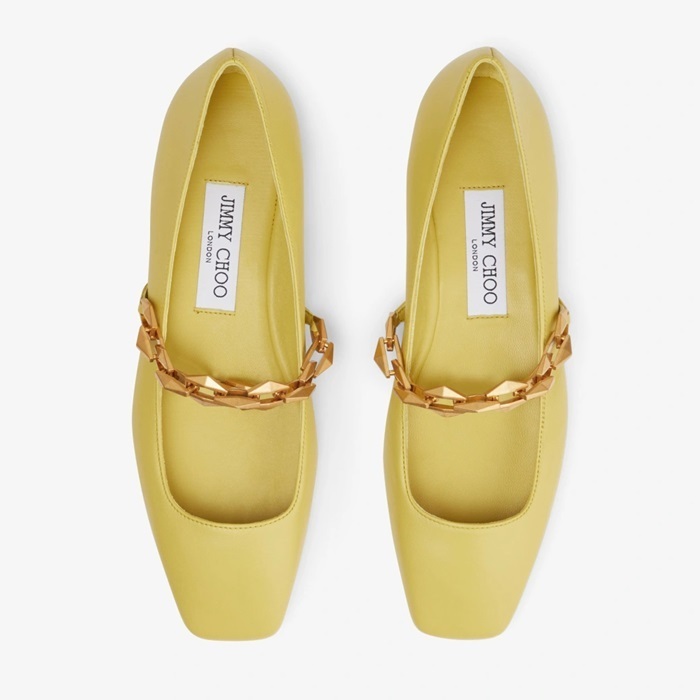 JIMMY CHOO Diamond Tilda Flat ナッパレザー・フラットシューズ