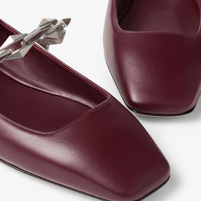 JIMMY CHOO Diamond Tilda Flat ナッパレザー・フラットシューズ