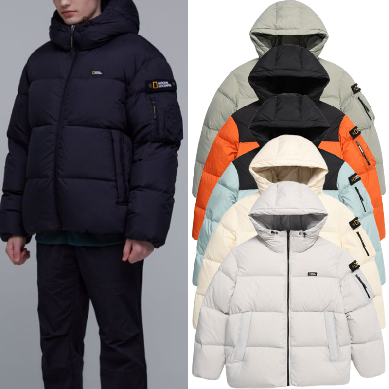 NATIONAL GEOGRAPHIC☆UNISEX_ショート丈グースフードダウン_6色