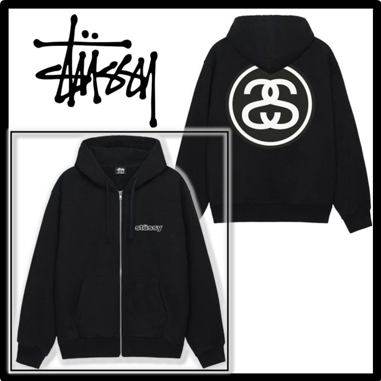 ☆関税込☆STUSSY☆SS-LINK ZIP HOODIE☆BLACK☆ (STUSSY/パーカー