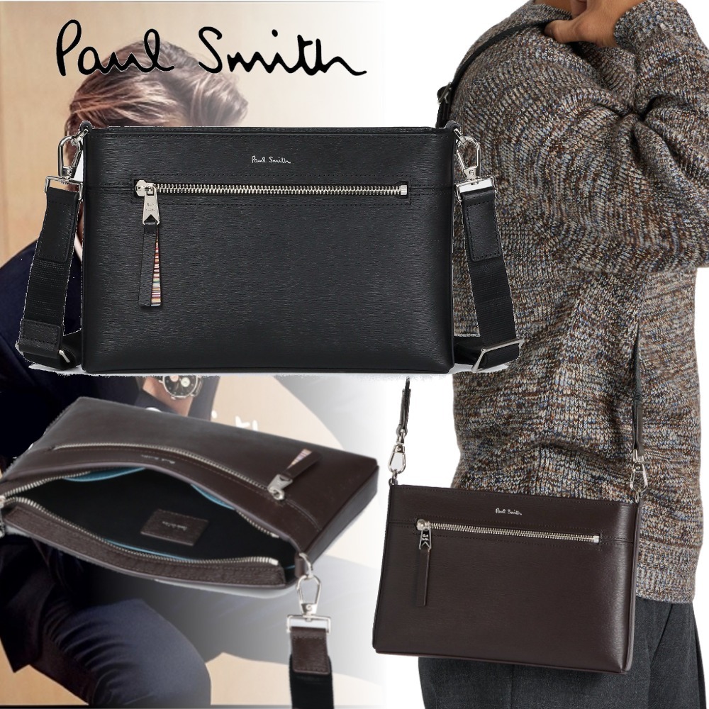 Paul Smith】So cool!ストローグレインレザーショルダーバッグ (Paul
