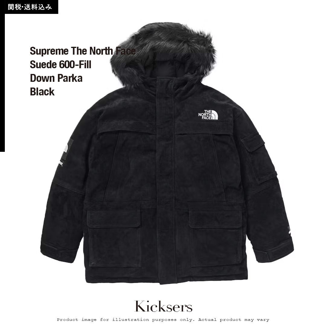 人気 Supreme The North Face Suede 600-Fill Down Parka Black