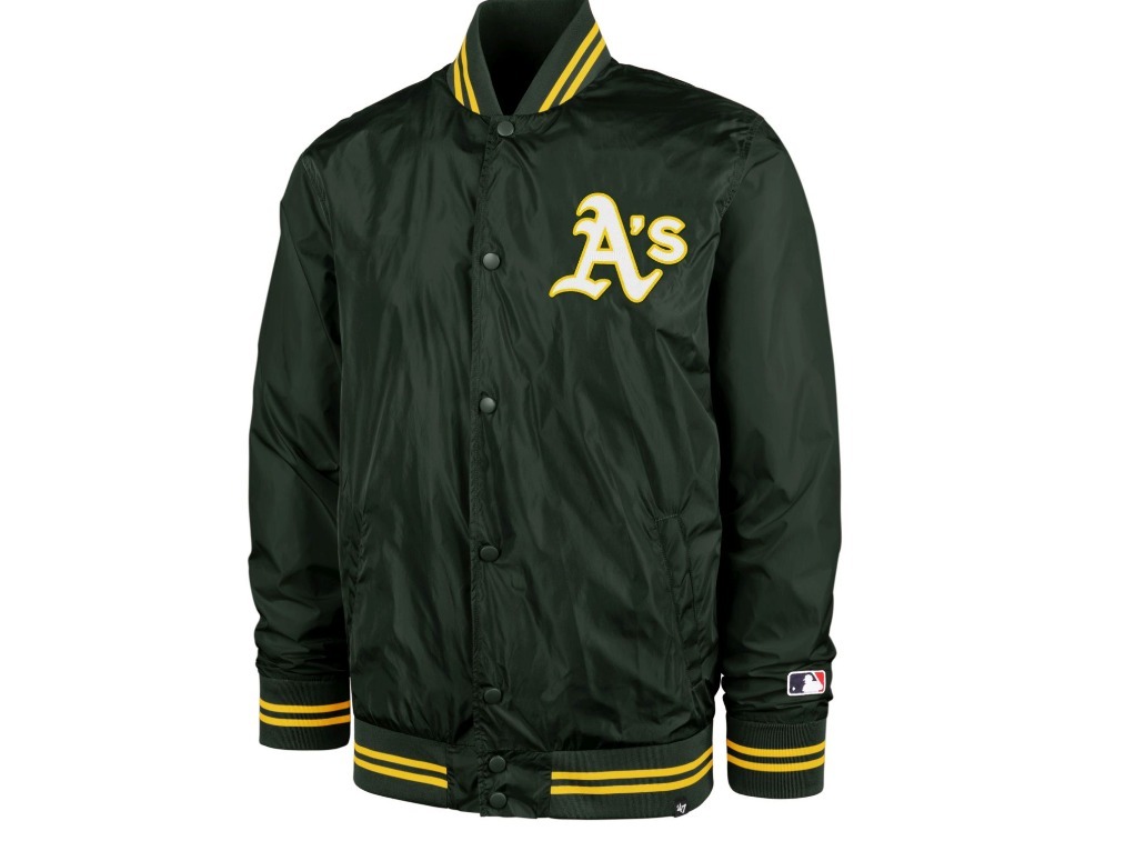 ビンテージデロングオークランドアスレチックス両面ワッペン付き袖革