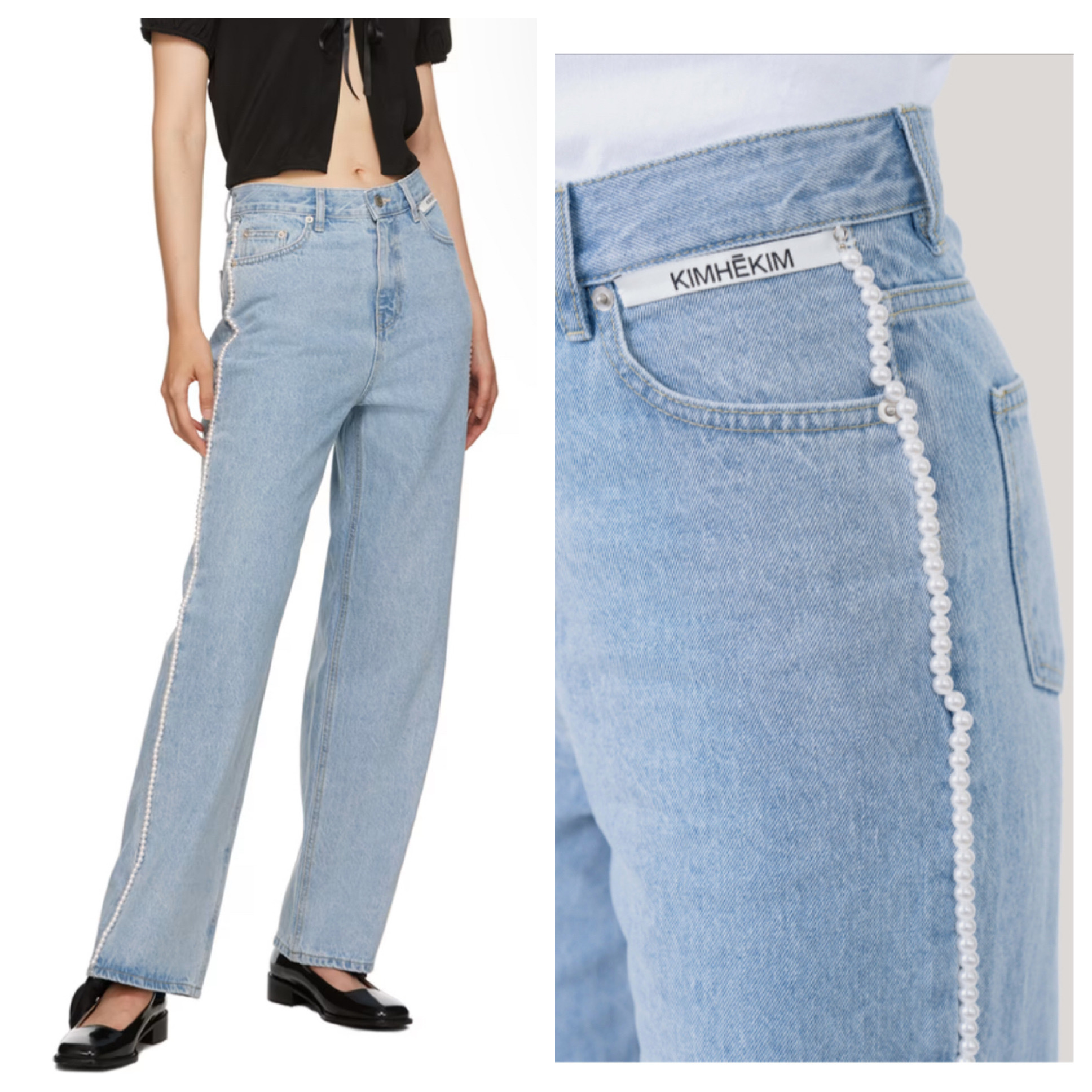 ◇送料・関税無料◇KIMHEKIM パールトリムデザインデニム (KIMHEKIM
