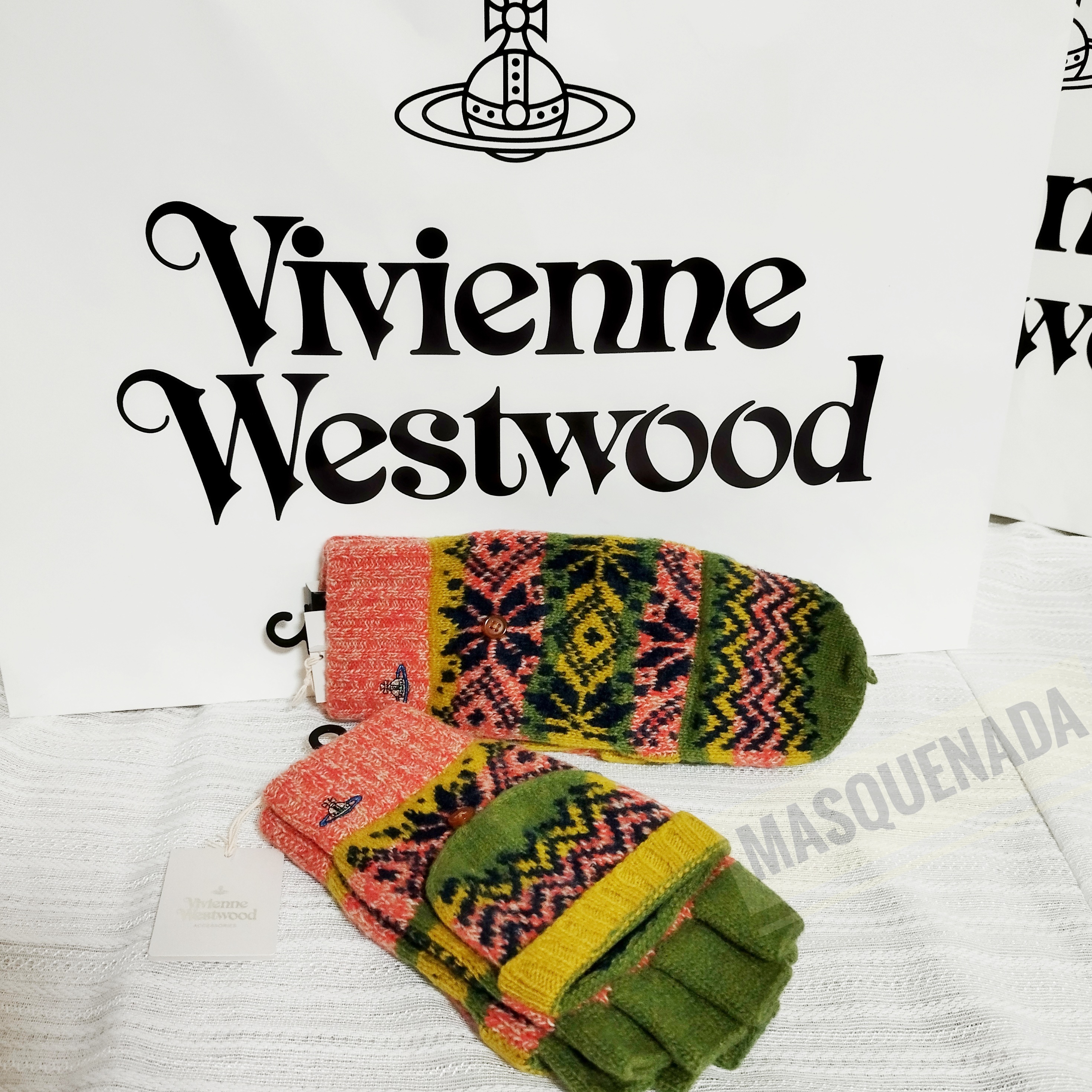 すぐ届く☆Vivienne Westwood オーブ 指ぬき手袋 ミトン 2way