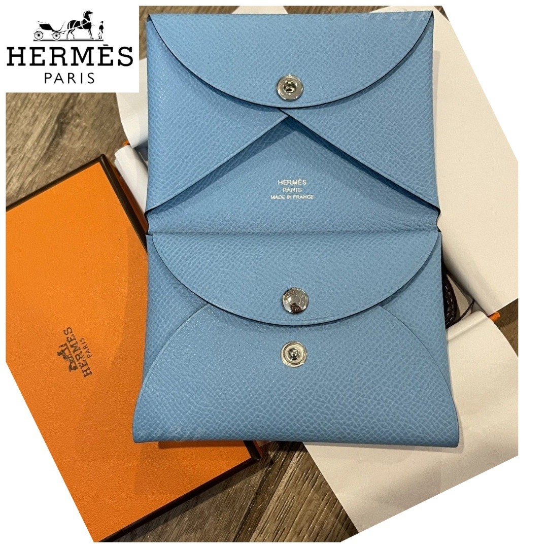 爽やかカラー♪》 エルメス カードケース カルヴィ デュオ (HERMES