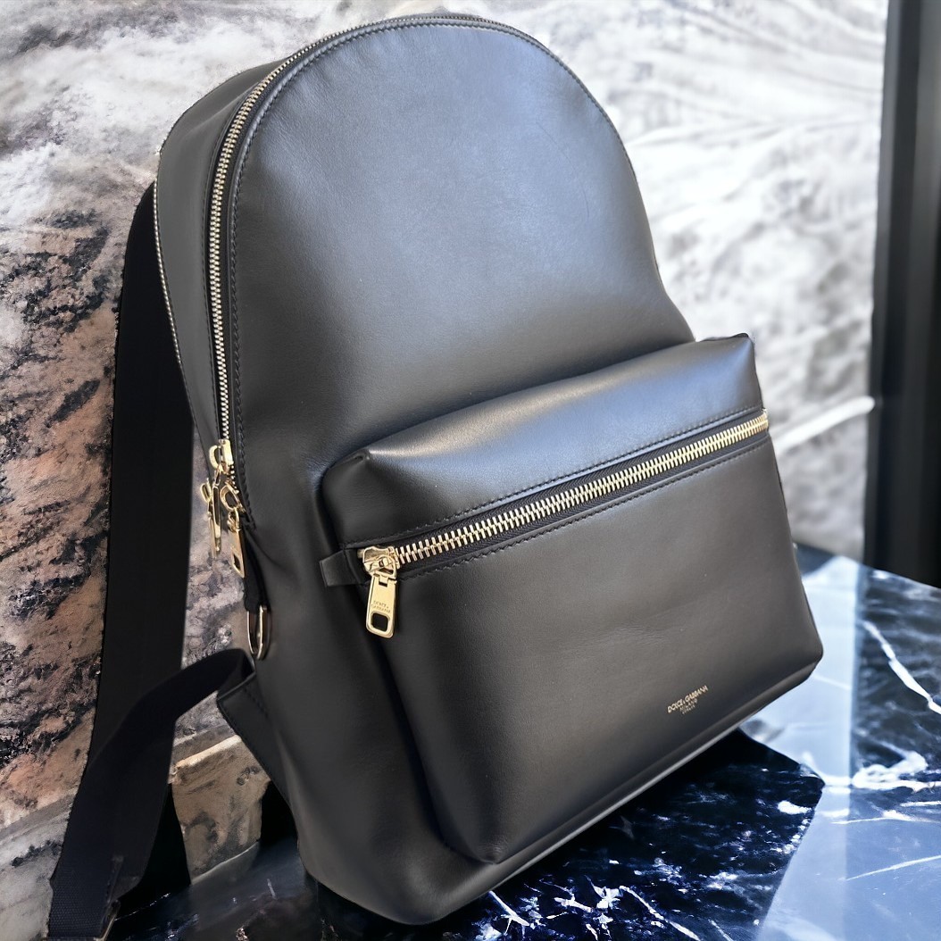 D&G DOLCE&GABBANA ロゴ レザー＆ナイロン バックパック (Dolce