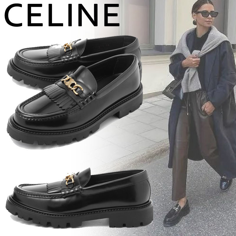 国内直営 **CELINE** トリオンフチェーン付き ローファー (CELINE