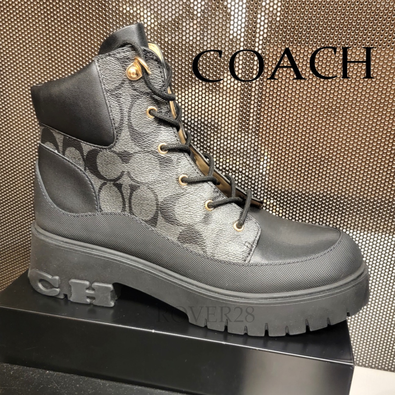 新作【COACH】コーチ ロゴソールがかっこいい サイドゴア ブーツ