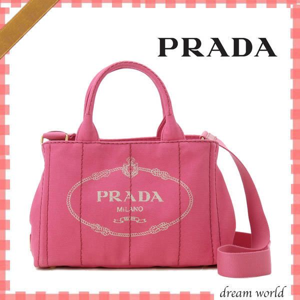 セール☆完売必須☆PRADA☆キャンバストートバッグ ピンク♪ (PRADA