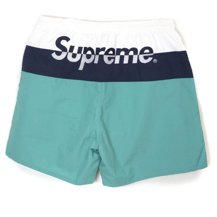 Supreme SS17 Split Logo Water Short TEAL Size MEDIUM (Supreme/水着