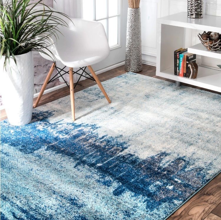 グラデーションブルーラグ152×226cm(5' x 7'5) (ラグ・カーペット