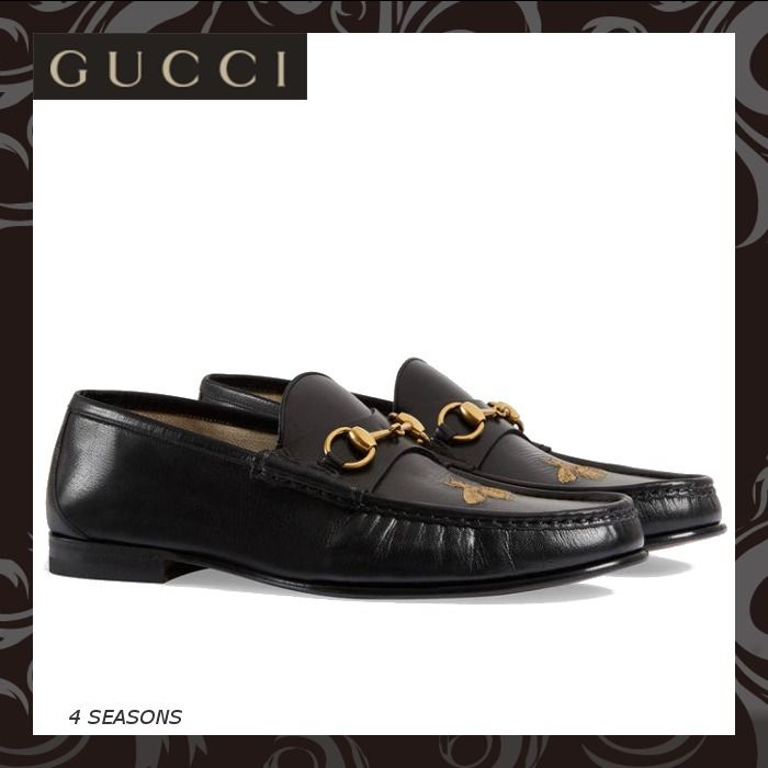 ☆関税込み☆Gucci ビー（ハチ）付き レザー ローファー (GUCCI/ドレス