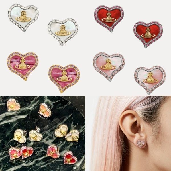 新作☆vivienne westwood☆上品ハート型Petraピアス☆2色より