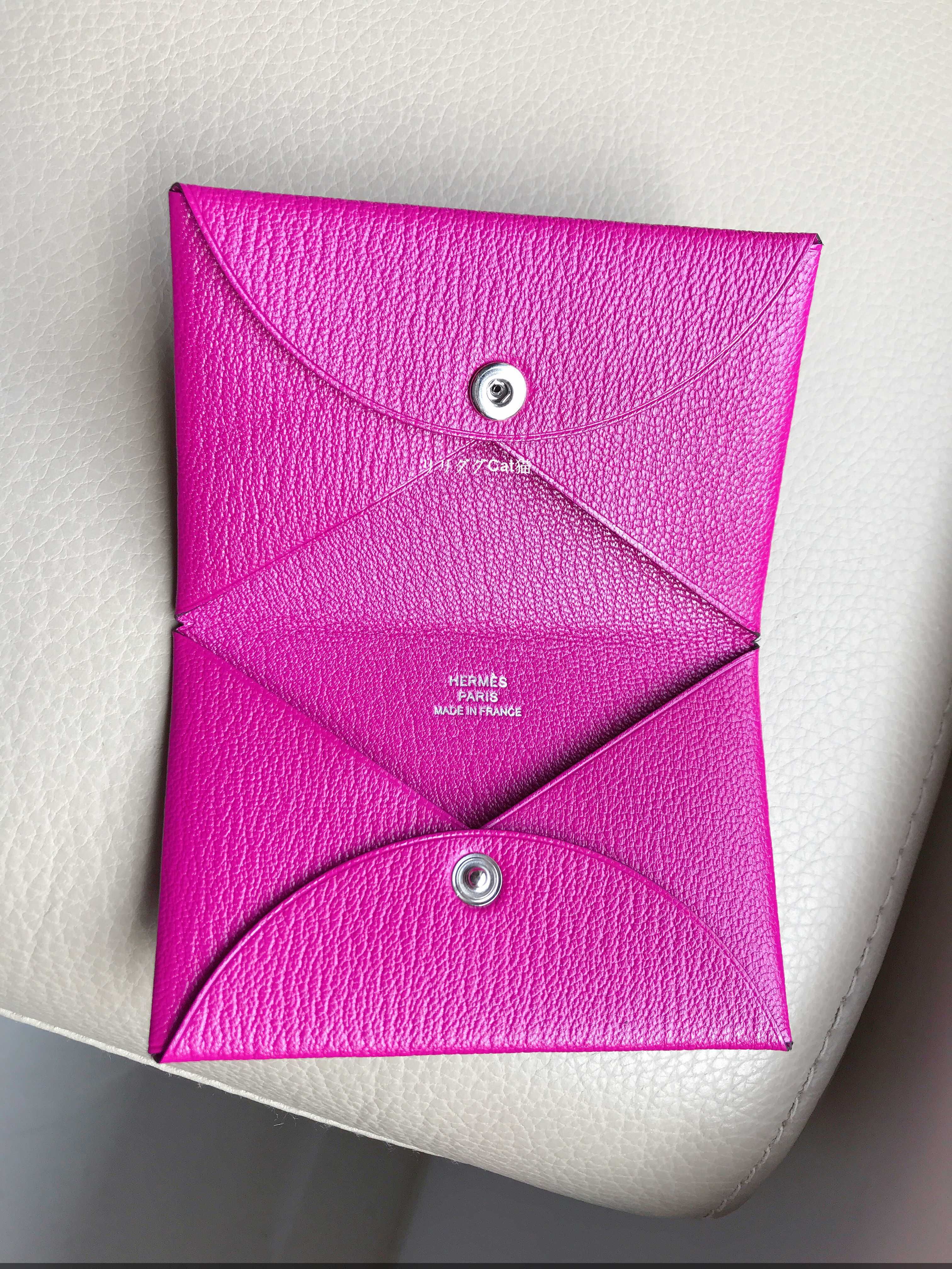 エルメス)☆ローズパープル☆カルヴィ☆カードケース名刺入り (HERMES