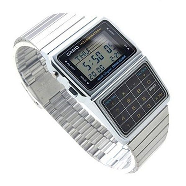 CASIO カシオ 腕時計 メンズ 昭和 レトロ データバンク シルバー