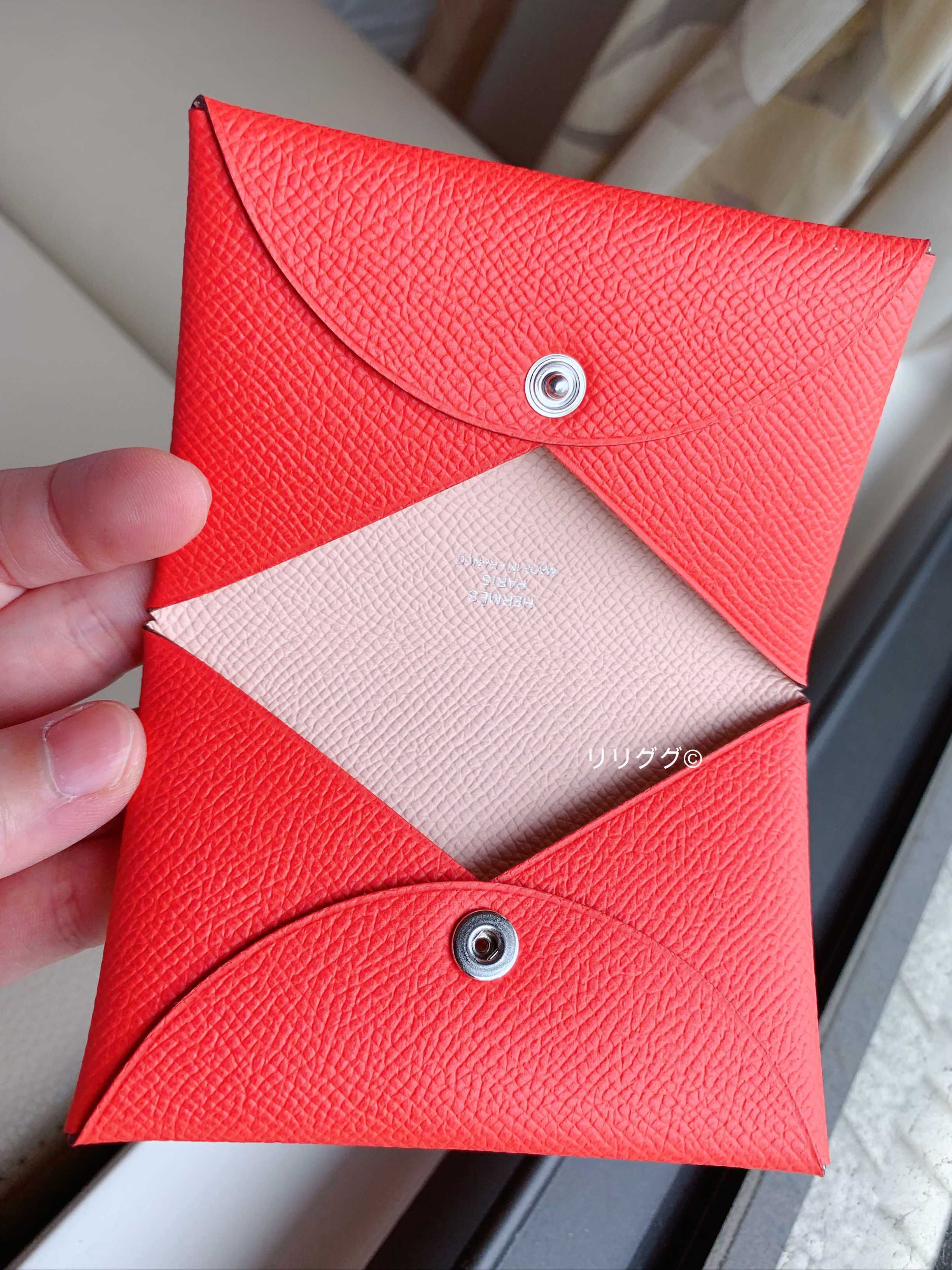 エルメス)ローズジャイプール☆カルヴィ ヴェルソ☆カードケース