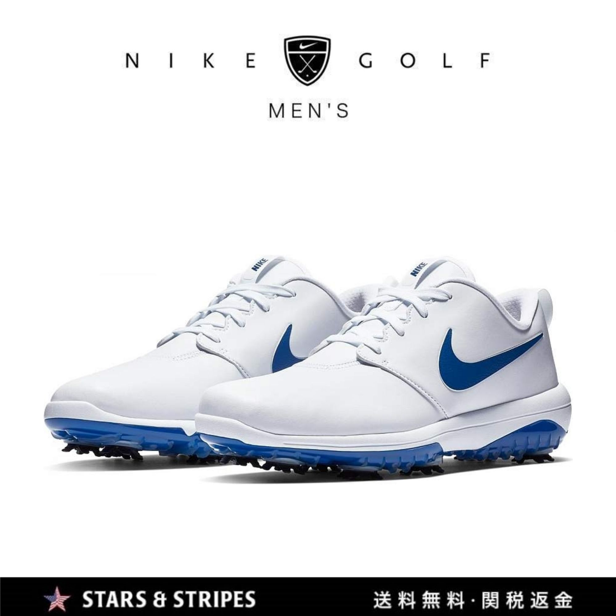 日本未販売 NIKE ROSHE G TOUR メンズゴルフシューズ 白／青 (Nike
