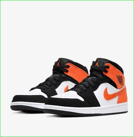 JORDAN AIR JORDAN 1 MID＊ブラック/ホワイト/オレンジ (Nike