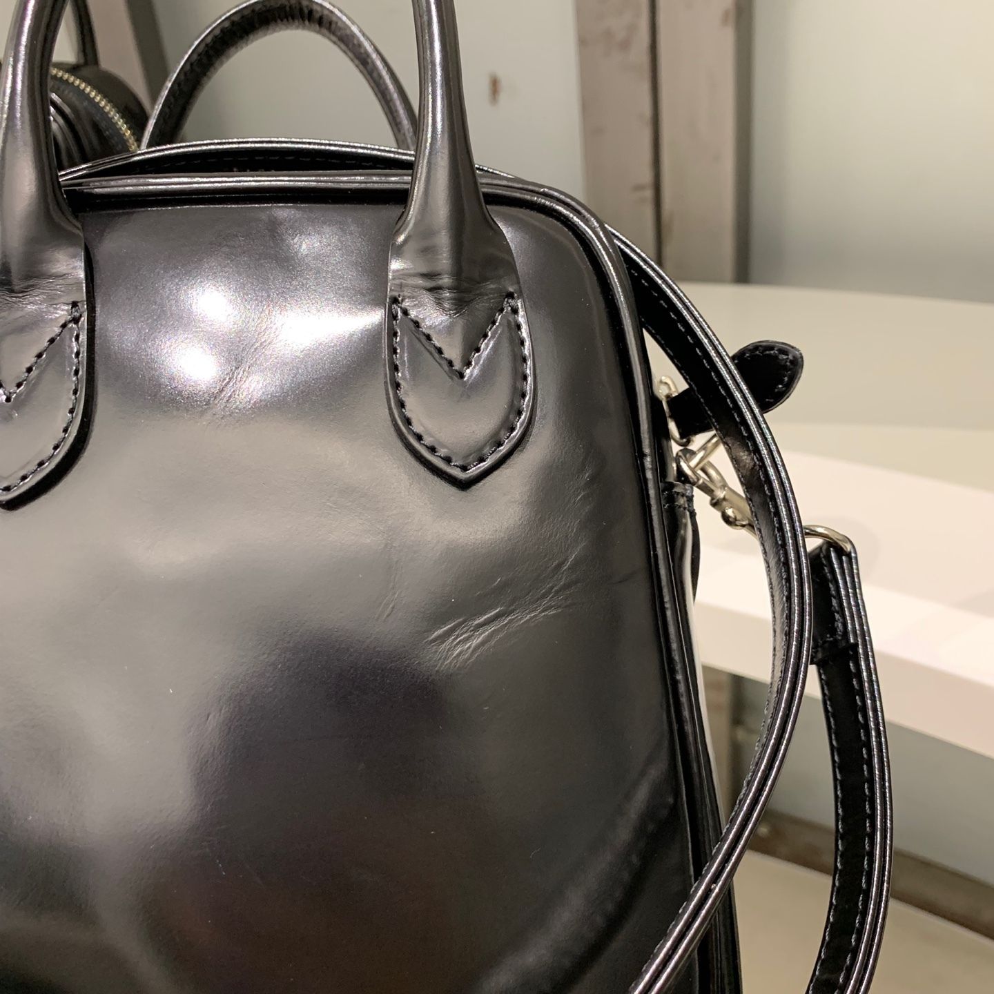 COMMEdesGARCONS 青山限定 吉田カバン ストラップ レザーバッグ (COMME