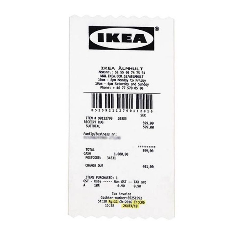 Virgil Abloh IKEA MARKERAD RECIEPT Rug イケア レシート ラグ (IKEA