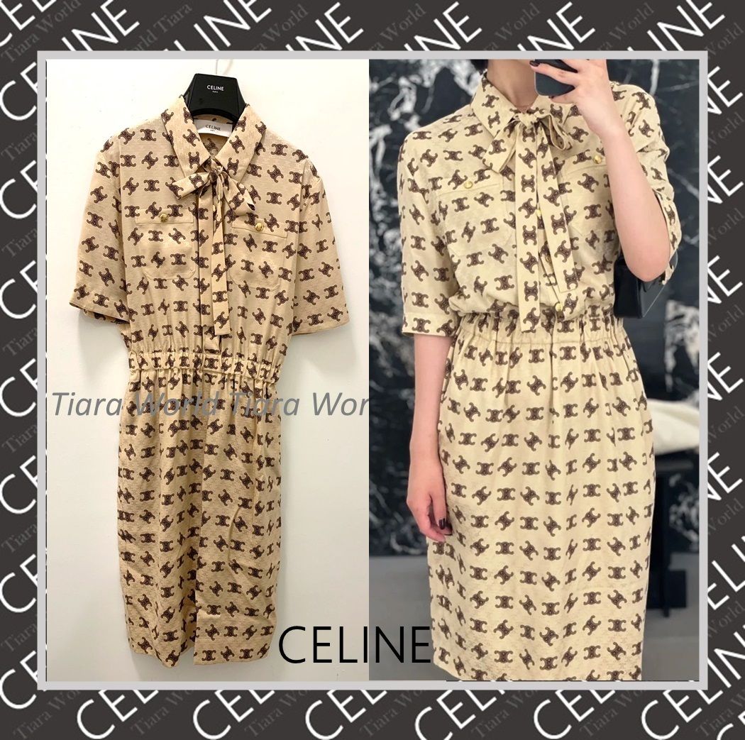 トリオンフ柄◇CELINE ラバリエール シルク ボウ ブラウス (CELINE