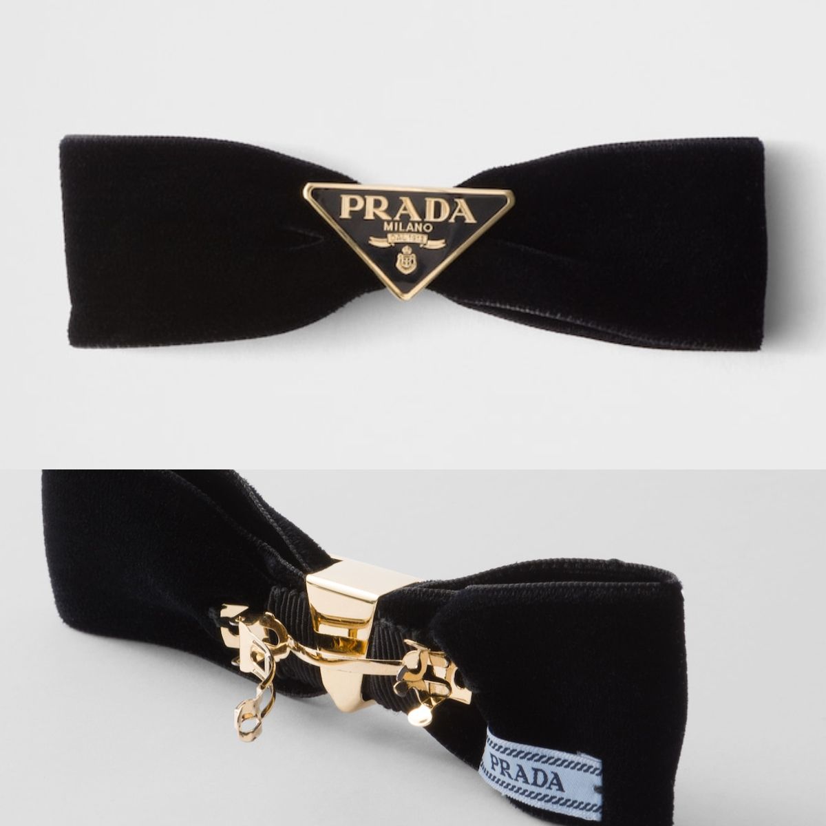 日本未発売*PRADA*ベルベットリボンヘアクリップ*バレッタ (PRADA/ヘア