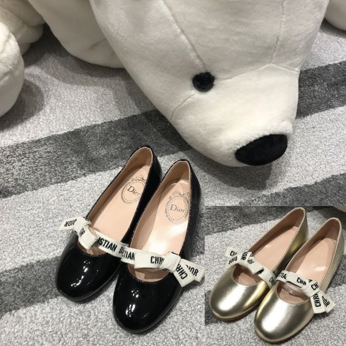 Dior】キッズ Miss Bバレエフラットシューズ3-13A Gold, Black (Dior