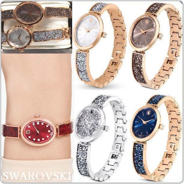 SWAROVSKI スワロフスキーCrystal Rock Oval時計 追跡送料関税込