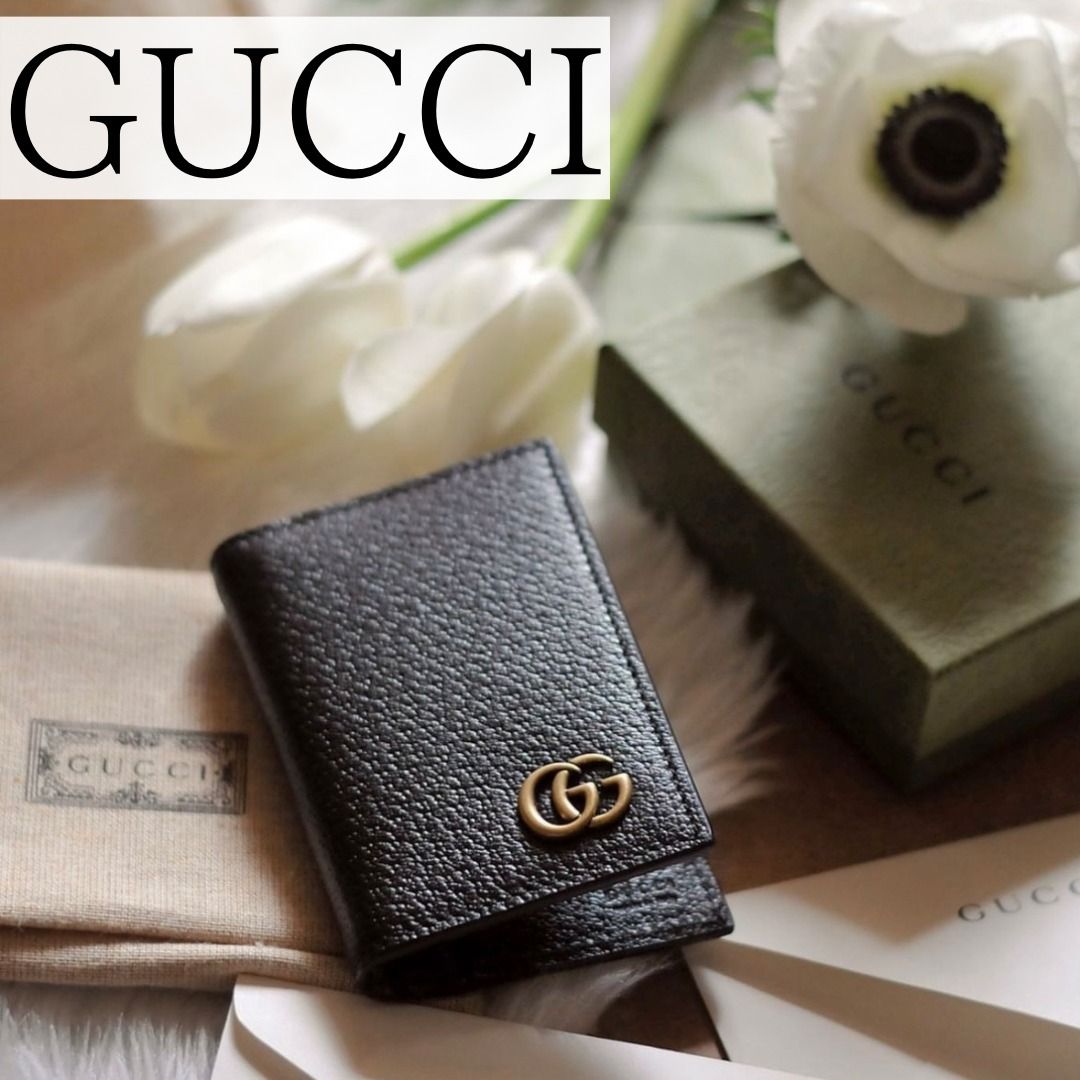 □GUCCI□グッチ GGマーモント レザー カードケース 名刺入れ (GUCCI